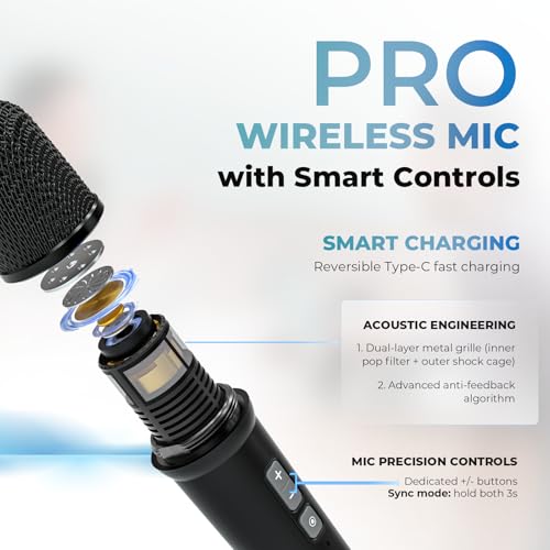 WinBridge 30W Voice Amplifier with 2 Wireless Mics, Portable PA Speaker S90 | DSP Crystal-Clear Sound, 65ft+ Stable Range, 13H Mic Battery,BT/USB/TF/AUX, Lightweight for Teaching, Public Speaking, Event