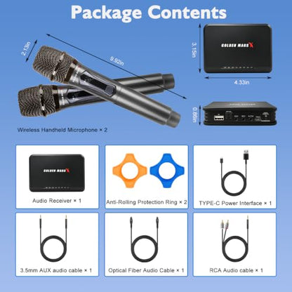 Wireless Microphone System for Karaoke TV and AUX Speaker