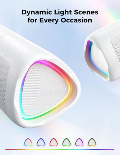 Bluetooth Speaker, 20W HD Sound, Portable Wireless, IPX5 Waterproof, Up to 24H Playtime, TWS Pairing, for Home/Party/Outdoor/Camping/Beach Essentials, Electronic Gadgets, Birthday Gift (White) - color: White