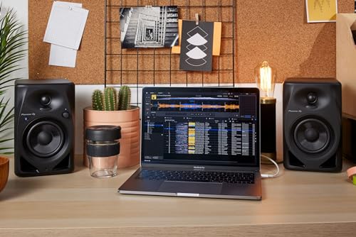 Pioneer DM-40D-BT 4-inch Desktop Active Monitor Speakers with Bluetooth (Pair, Black) with Studio Monitor Isolation Pads
