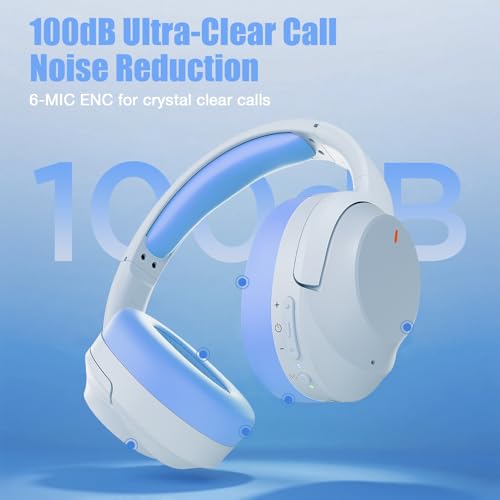 Upgraded Pro‑level Hybrid Active Noise Cancelling Headphones, HD Sound & Big Bass, 2X Softer Comfort, Long ANC Playtime, Wireless Over-Ear Bluetooth Headphones Perfect for Home Office|Travel|Pair - color: Blue
