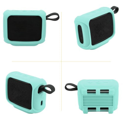 Silicone Case Cover for JBL Go 5 Portable Speaker (Lake Blue) | Travel Carrying Protective Pouch with Attach Straps for Bike Golf Cart Scooter - color: Lake Blue
