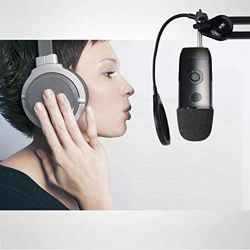 Yeti X Mic Pop Filter with Foam Windscreen - 4 Inch 3 Layers Wind Pop Screen Mask Shield and Foam Wind Cover For Blue Yeti X Mic to Improve Sound Quality by YOUSHARES