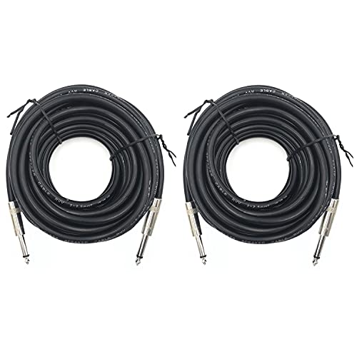 2 Pack 1/4" TS to TS Speaker Cable 15 Feet 12AWG 2 Conductor Heavy Duty - size: 30 ft(2 Pack)