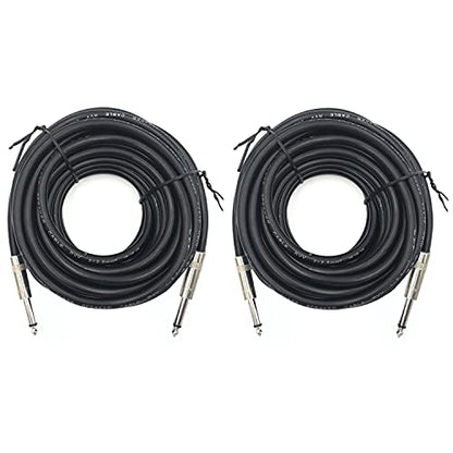 2 Pack 1/4" TS to TS Speaker Cable 50 Feet 12AWG 2 Conductor Heavy Duty - size: 50 ft(2 Pack)
