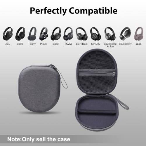 Headphone Headset Case Compatible with JLab JBuds Lux ANC/JBL Tune 520BT 720BT/BERIBES/KVIDIO/Soundcore by Anker/Sony Wireless On-Ear Headphones, Gray - color: Gray
