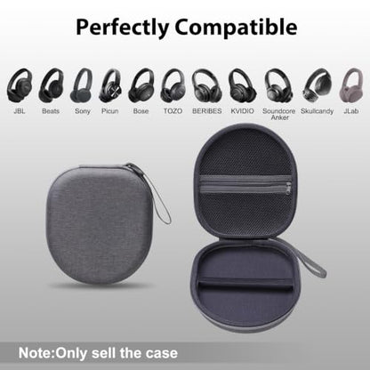 Headphone Headset Case Compatible with JLab JBuds Lux ANC/JBL Tune 520BT 720BT/BERIBES/KVIDIO/Soundcore by Anker/Sony Wireless On-Ear Headphones, Gray - color: Gray