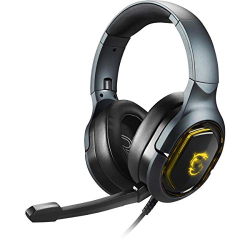 msi Immerse GH50 Wired Gaming Headset, 7.1 Surround Sound, Foldable Metal Headband, RGB Mystic Light, Carrying Pouch Included, PC/Mac - size: Large, style: Immerse GH50