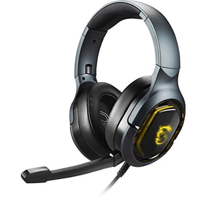 msi Immerse GH50 Wired Gaming Headset, 7.1 Surround Sound, Foldable Metal Headband, RGB Mystic Light, Carrying Pouch Included, PC/Mac - size: Large, style: Immerse GH50