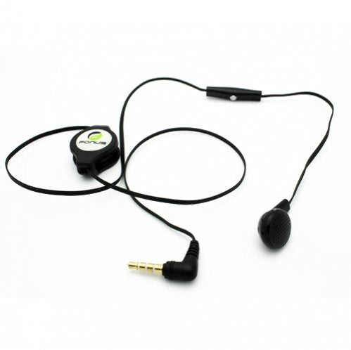 Black Retractable 3.5mm Mono Handsfree Headset Earphone Single Earbud with Microphone for AT&T Samsung Focus S, AT&T Samsung Galaxy Appeal, AT&T Samsung Galaxy Exhilarate SGH-i577, AT&T Samsung Galaxy Express
