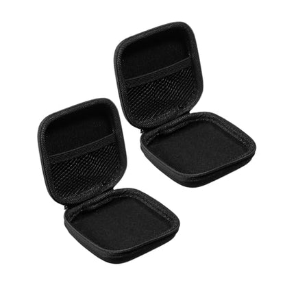 PATIKIL 3.54x3.54 Electronic Organizer Case, 2Pcs EVA Hard Waterproof Square Travel Carrying Case with Zipper for Digital Multimeter, Camera, Charger Cord, Earphone, Black