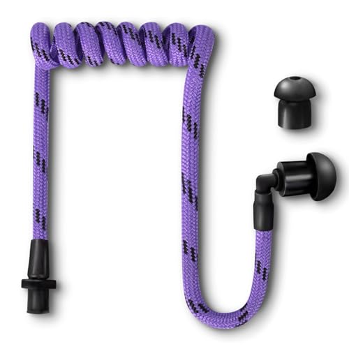 Fabric-Coated Acoustic Tube Ear Piece - Tubeez Walkie Talkie Earpiece with Black Ear Plugs - Moisture-Blocking Threaded Tube Fits with Any Motorola Radio Earpiece, Purple Indigo - color: Purple Indigo