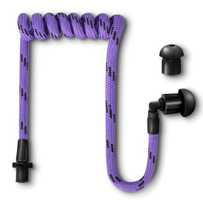Fabric-Coated Acoustic Tube Ear Piece - Tubeez Walkie Talkie Earpiece with Black Ear Plugs - Moisture-Blocking Threaded Tube Fits with Any Motorola Radio Earpiece, Purple Indigo - color: Purple Indigo