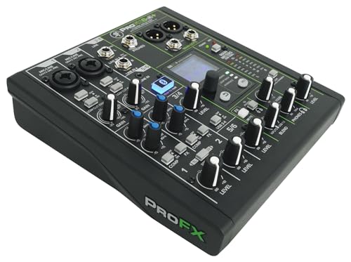 Audiosavings Bundle: (1) Mackie ProFX6v3+ 6-Channel Analog Mixer w/Enhanced FX/USB Recording/Bluetooth Bundle With (1) Rockville RCXFM20E-B 20 Foot Female to Male XLR Mic Cable Black 100% Copper