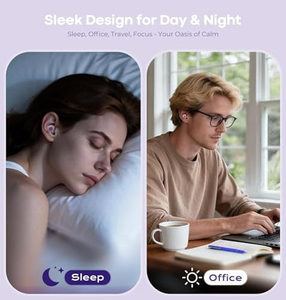 LC-dolida Aura Pro Sleep Earplugs, 38dB Higher Noise Reduction - Ultra-Soft Silicone for Snoring & Noise Blocking, Skin-Safe Custom Fit, Sleek & Reusable for Travel, Office(Purple) - color: Purple