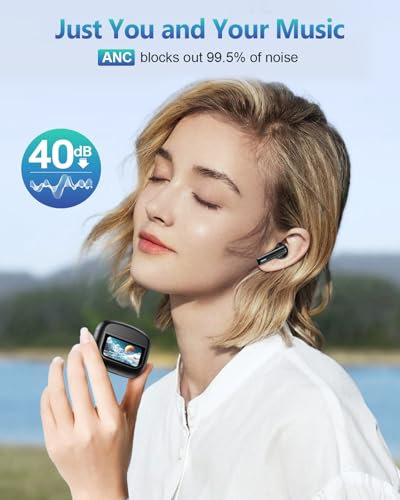 ZIUTY Wireless Earbuds Bluetooth Headphones, Ear Buds with Touch Screen, ANC ENC Noise Cancelling Transparency Mode, 40H Stereo Deep Bass, IPX7 Waterproof, Clear Calls, 5 EQ for iOS Android, Obsidian - color: Obsidian