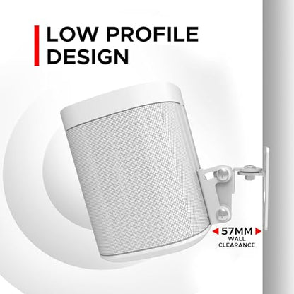 Sound Bass Play 1 Wall Mount, White, Single (1pc) Adjustable Tilt & Swivel | Compatible with Sonos Play:1 Only, Adjustable Swivel & Tilt Mechanism,Includes All Mounting Fixings - color: White