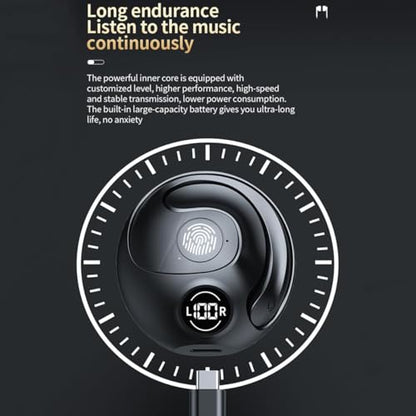 On-Ear Wireless Headset with Microphone Wireless Bluetooth Headphones with Digital Display Charging Case,Ultra-Comfort,Lightweight Design for Workout Driving Walking,White - color: White