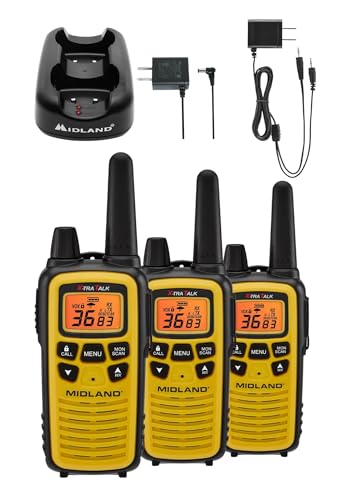 Midland LXT630X3VP3 FRS Walkie Talkies - Long Range 36-Channel Two-Way Radios, NOAA Weather Alerts (3-Pack, Yellow - Black) - style: 3 Pack - Yellow/Black