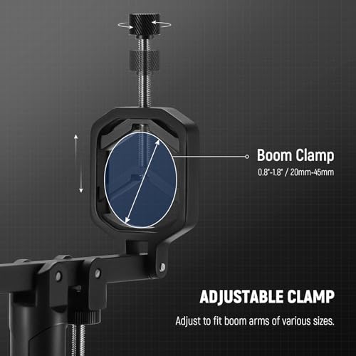 NEEWER Mic Boom Pole Support Holder with 5/8" Stud for Light Stand Boom Arm C Stand, Metal Nonslip DSLR Video Microphone Shotgun Mount Adapter, -15°/+30° Tilt, Max Load: 17.6lb/8kg, CM-NA-2 | For C Stand, Metal, Nonslip DSLR Video Microphone Shotgun Mount