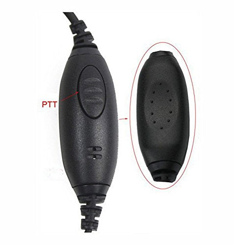 KENMAX® 2 Pin Headband Microphone Mic Earpiece for Two Way Radio BaoFeng UV-5R UV-B5 UV-B6 BF-888S WOUXUN TG-UV2 KG-UVD1P PUXING PX-888K Keenwood TK-3107 - color: Pack of 10