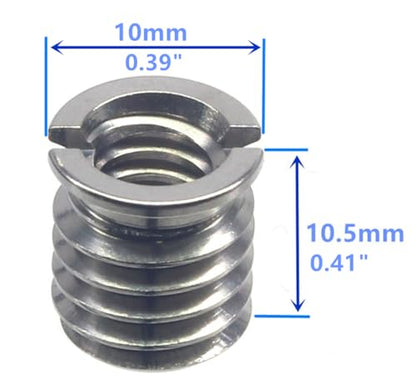 Stainless Steel 1/4"-20 Female to 3/8"-16 Male Convert Screw Adapter (6pcs, 10.5mm) - color: 6pcs, size: 10.5mm