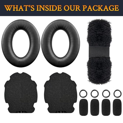 SOULWIT Replacement Kit for Bose Aviation (A20/X A10) - Black | EarPads + Headband + Mic Cover for (A20/X A10) Headphones