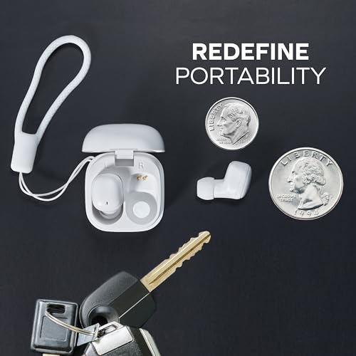 Mini Invisible Wireless Earbuds, Bluetooth 5.3, Mic & Charging Case, White | 12-HR Playtime, Touch Control, Sweat & Splash Resistant, Works with Siri, Alexa & Google, Compatible with iPhone & Android - color: B-White