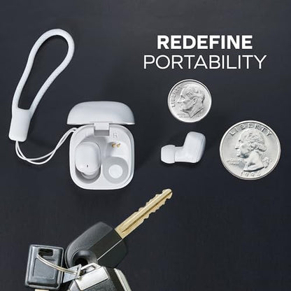 Mini Invisible Wireless Earbuds, Bluetooth 5.3, Mic & Charging Case, White | 12-HR Playtime, Touch Control, Sweat & Splash Resistant, Works with Siri, Alexa & Google, Compatible with iPhone & Android - color: B-White