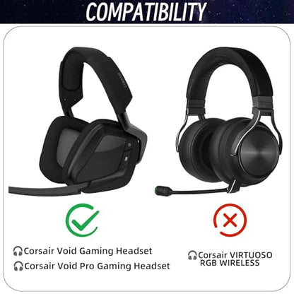 Replacement Ear Pads Cushions for Corsair Void & Corsair Void PRO RGB Wired/Wireless Gaming Headsets(Cooling-Gel/Black)