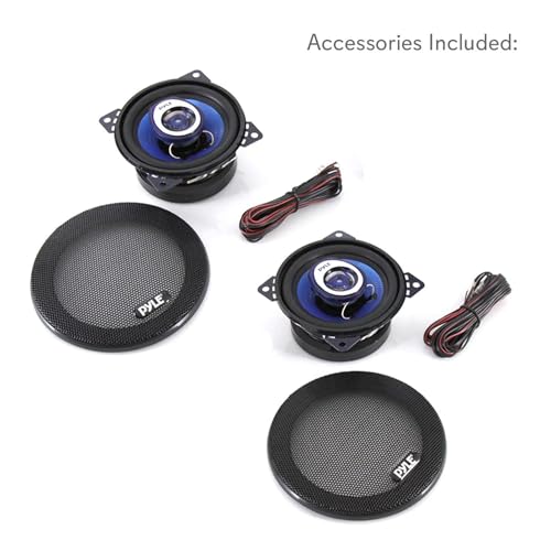 Pyle 4" Car Sound Speaker (Pair) - Upgraded Blue Poly Injection Cone 2-Way 180 Watt Peak w/ Non-fatiguing Butyl Rubber Surround 110 - 20Khz Frequency Response 4 Ohm & 3/4" ASV Voice Coil - PL42BL - size: 4 Inch