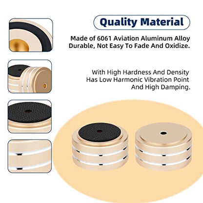4Pcs Audio Isolation Feet Load 400KG Anti Vibration Pads 40 * 20mm(Gold) | Aluminum Hifi Isolation Footer with Threaded Screw&Adhesive fit Speaker/amplifier/turntable/subwoofer/Record Player/Equipment - color: Gold