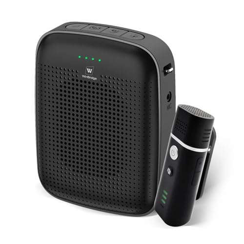 Voice Amplifier with Wireless Lapel Microphone for Teachers | 15W Portable Mini Bluetooth PA System and Clip-on Lavalier Mic for Classroom, Yoga, Tour Guide & Public Speaking - A006