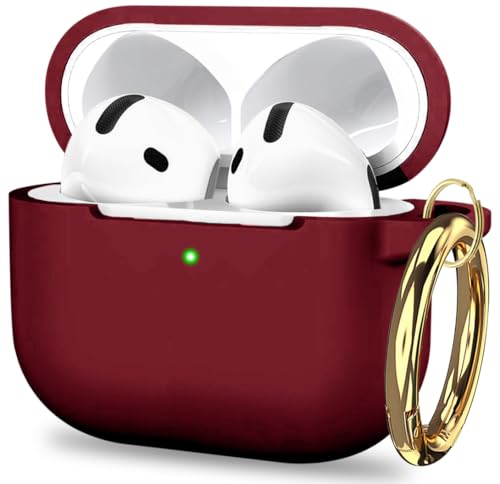 Case for Apple Airpods 4 (2024) - VOTILE Airpods 4th Cases Cover Women Silicone iPods 4 Earbuds Wireless Accessorie Charging Cases Girl Keychain for Airpod iPods 4 Generation - Wine Red - color: # Burgundy/Wine Red, size: for AirPods 4th 2024
