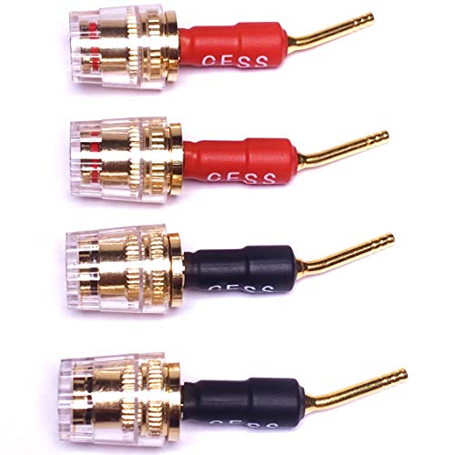 CNCESS CESS-162 Pin Banana Plug to 4mm Female Banana Jack/Speaker Wire, 4 Pack (Screw-Type to 4mm) - style: Screw-type to 4mm