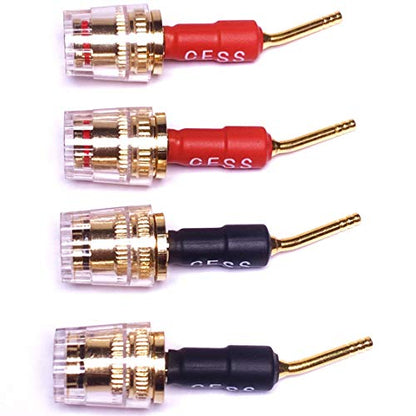 CNCESS CESS-162 Pin Banana Plug to 4mm Female Banana Jack/Speaker Wire, 4 Pack (Screw-Type to 4mm) - style: Screw-type to 4mm