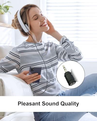3.5mm Stereo Male to 2.5mm Stereo Female Adapter, 3-Pole 3.5mm Stereo Plug to 2.5mm Stereo Jack Adapter Converter for Headphones Speakers Mobile Devices, 2pcs