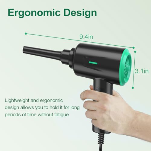 Air Duster - Electric Air Blower - 5.74oz High Power Cleaning for Computer - PC - 2 Gear Compressed Air - color: Green