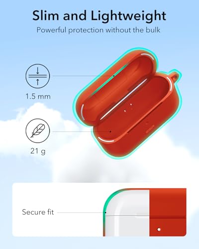 ESR for Airpods Pro 2 Case (HaloLock), Compatible with MagSafe, Red - color: Red