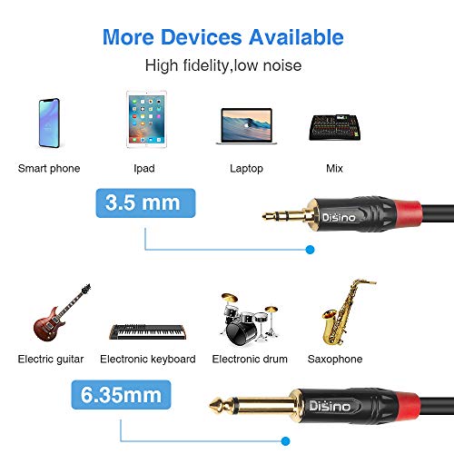 10 feet 1/4 to 1/8 Cable, Mono to Stereo Interconnect Adapter, Professional Quality, Incredible Durability - size: 10 Feet