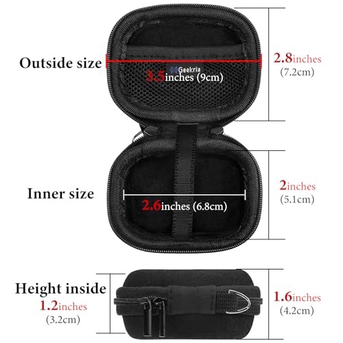 Geekria Shield Earbuds Case Compatible with Soundcore by Anker Liberty 4, 3 Pro, Life P3, Space A40, Replacement Hard Shell Travel Carrying Bag with Carabiner Clip (Black)