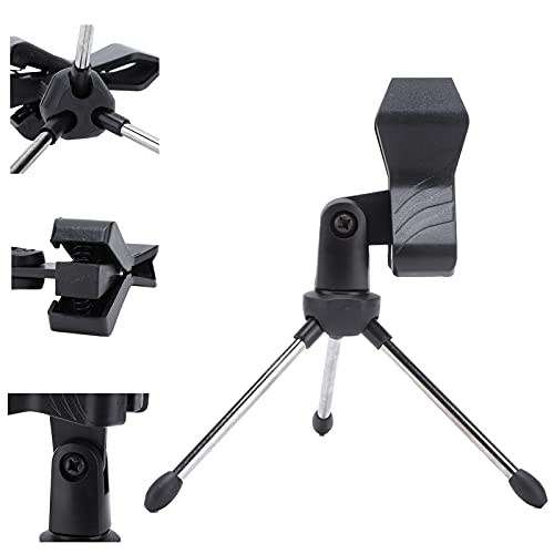 Desktop Mic Holder Microphone Stand Foldable Portable Angle Adjustable Tripod Bracket
