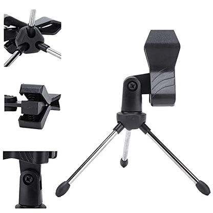 Desktop Mic Holder Microphone Stand Foldable Portable Angle Adjustable Tripod Bracket