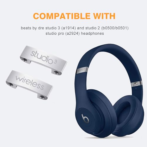 Studio 3 Hinge Replacement Parts as Same as the OEM Accessories Durable Repair Kit Compatible with Beats by Dre Studio3 (A1914), Studio2 Wired/Wireless, Studio Pro (A2924) Headphones (Silver) - color: Silver