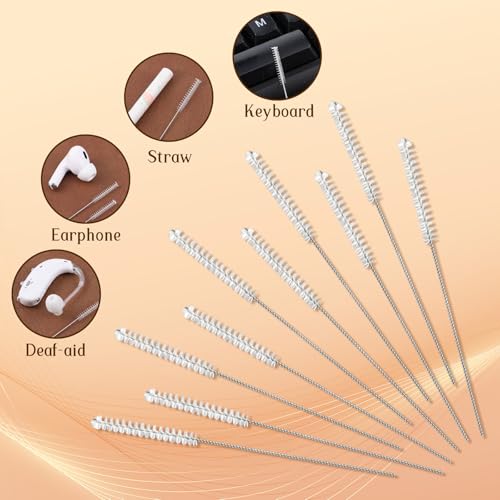 10 PCS Hearing Aid Cleaning Tools, Hearing Aid Vent Earhook Tube Cleanings Brush Kit Tubes Cleanings Brushs Tube Cleaning Tool for Earbuds Headphones Small Holes Cleaner Small Brush