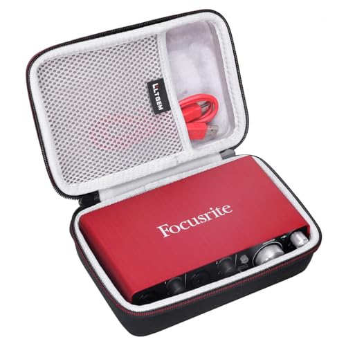 LTGEM Case for Focusrite Scarlett 2i2/Solo 4th Gen USB Audio Interface | Hard EVA Shell, Water-Resistant, Shock Protection, Scratch-Resistant Interior, Portable Travel Storage Case Only
