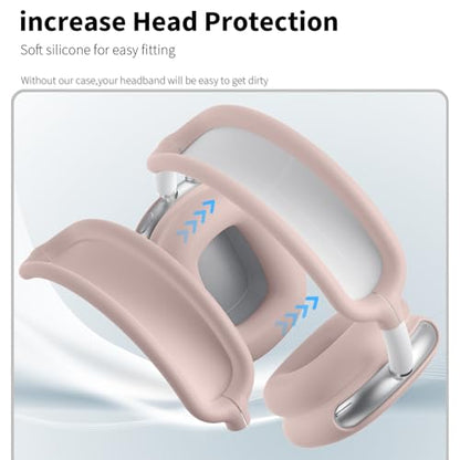 Maxjoy for AirPods Max Case, Soft Silicone Ear Cups & Headband Cover, Anti-Scratch Protective Accessories, Sand Pink - color: Sand Pink