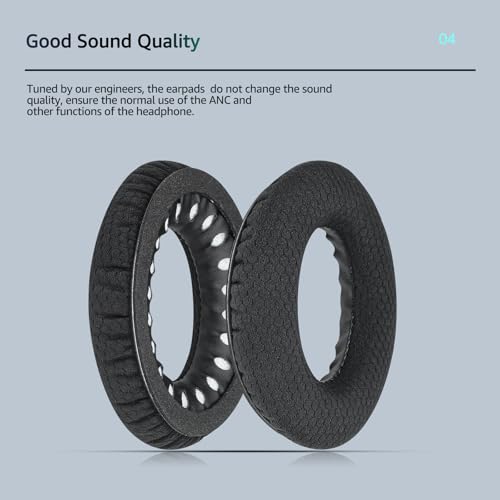 QuietComfort 35 / QC 35ii Replacement Ear Cushions for Bose Headphones, Compatible with Bose QC45 QC35 QC25 QC2 QC15 / Around-Ear 2 AE2i AE2w / SoundTrue and SoundLink Series (Black) - color: Black & Black