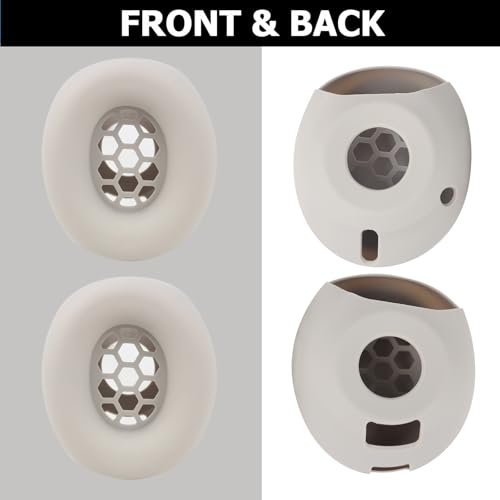 Studio Pro Silicone 2-in-1 Sweat Case Cover Set with Anti-Scratch Ear Pad Covers & Zipper Headband Cover – Compatible with Beats Studio Pro Wireless Headphones（Off White） - color: Off White 2-in-1
