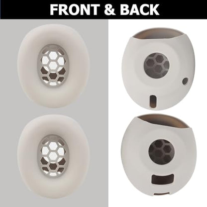 Studio Pro Silicone 2-in-1 Sweat Case Cover Set with Anti-Scratch Ear Pad Covers & Zipper Headband Cover – Compatible with Beats Studio Pro Wireless Headphones（Off White） - color: Off White 2-in-1